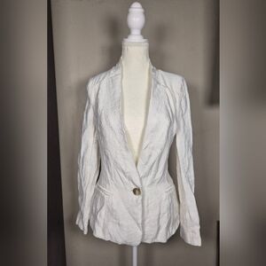 5 For $25✨Walter Baker Womens Size Extra Small XS White Blazer Top Cut Out Back